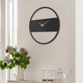 Wallity Stripe Metal Wall Clock - APS103 Negro